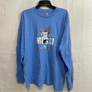 Gildan Mens Messi 10 Soccer World Cup Argentina 2022  Long Sleeve T-Shirt Large